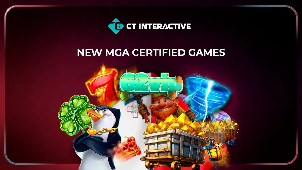Tampilan visual berbagai judul slot dari CT Interactive yang menampilkan desain buah dan tema petualangan yang modern.
